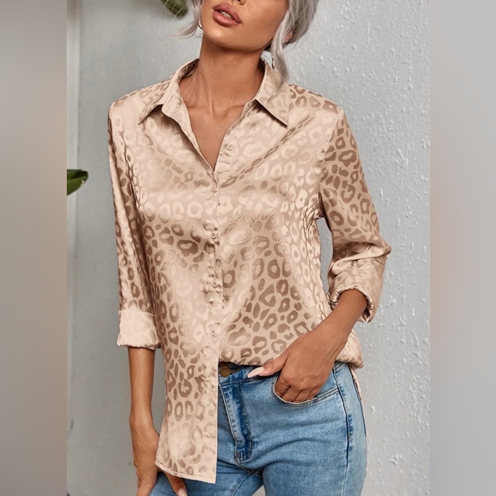 Vici Leopard Print Button-Up Shirt